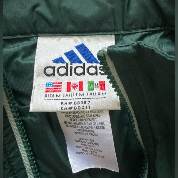 Green Adidas Zip Up Windbreaker - Picture 3 of 4